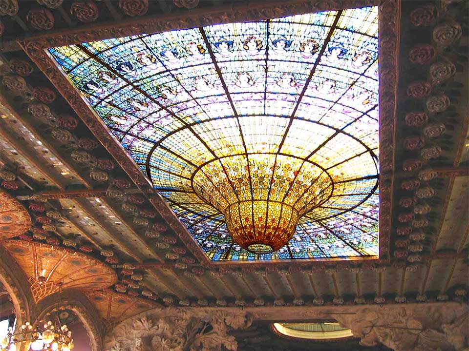 Stained glass chandelier